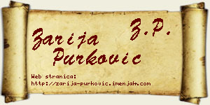 Zarija Purković vizit kartica
